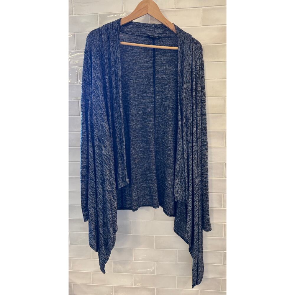 Banana Republic Sweater Black/White Open Front Tiered Long Sleeve Wrap Size M